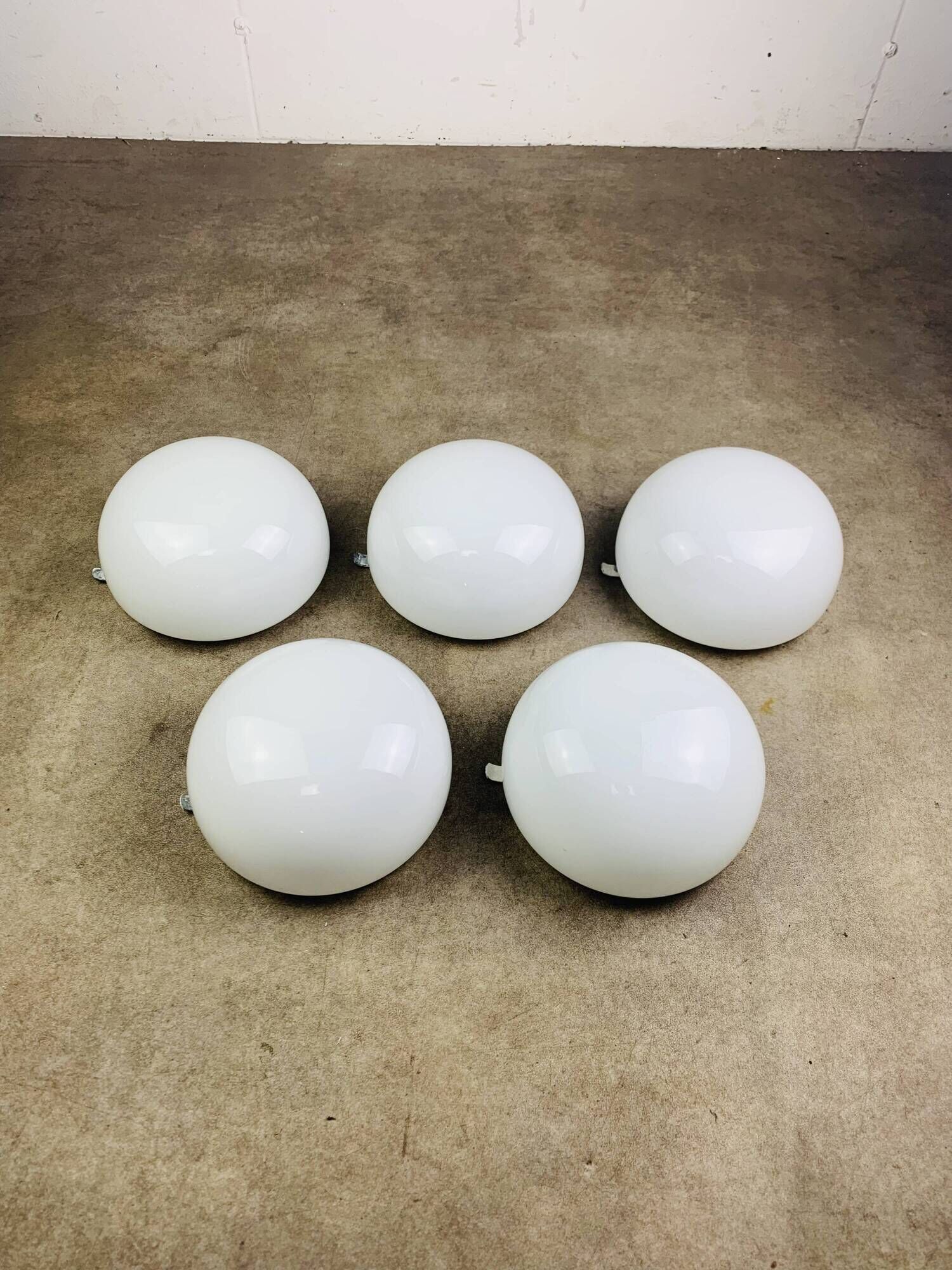 5 opaline ball sconces, half spheres, ceiling lights