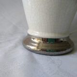 White ceramic lamp cracked effect and silver