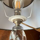 Crystal lamp with dark grey lampshade