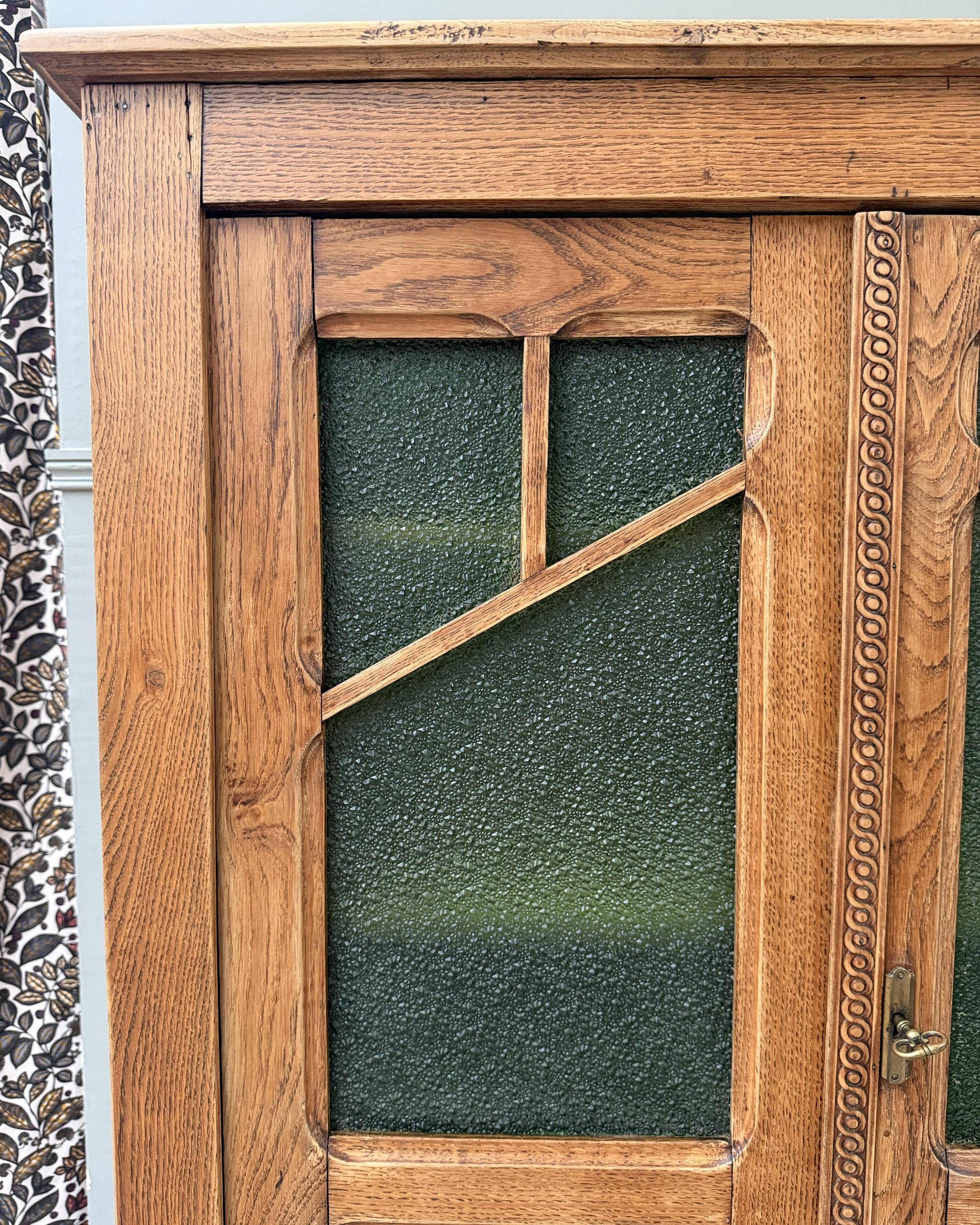 Art Deco glass-fronted oak sideboard (renovated)