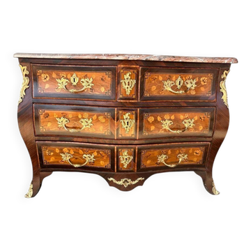 Louis XV period 18th century floral marquetry commode