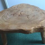 Artisanal massive elm trunk coffee table