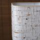 Lamp "ball" in blond wood, fabric lampshade, 70s