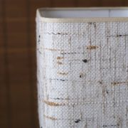 Lamp "ball" in blond wood, fabric lampshade, 70s
