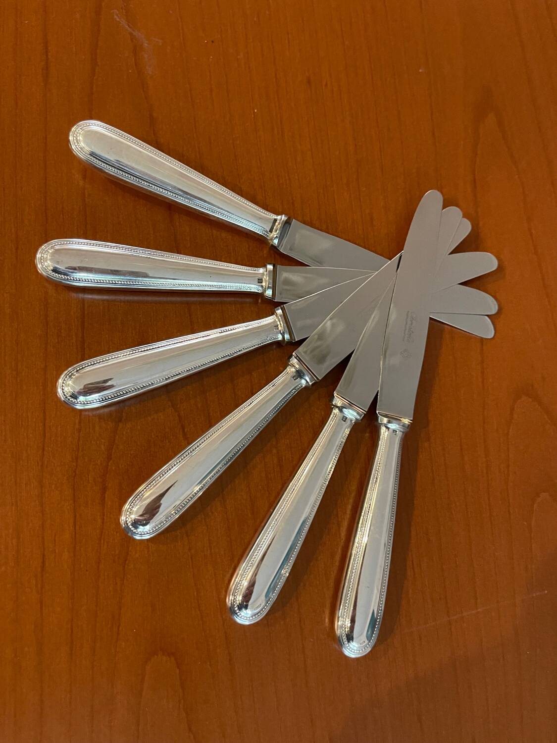 Christofle pearls 6 dessert cheese dessert knives