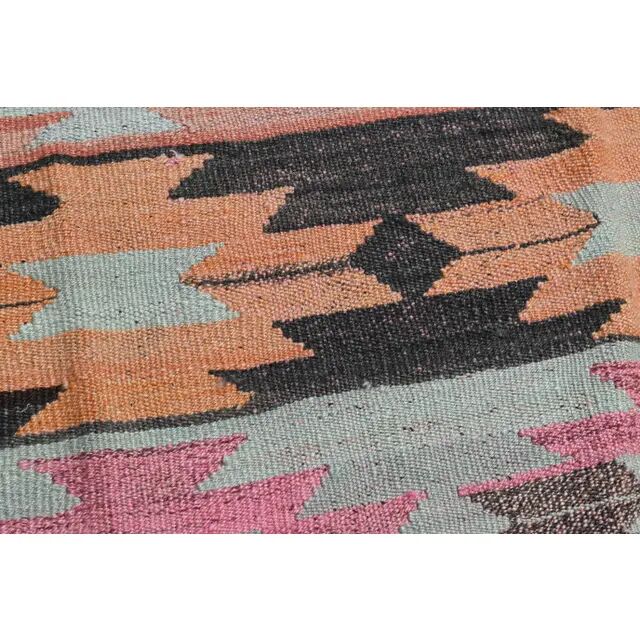 Colorful Geometric Pattern Woven Kilim Runner Rug 143x234