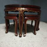 Antique Japanese coffee table with stools