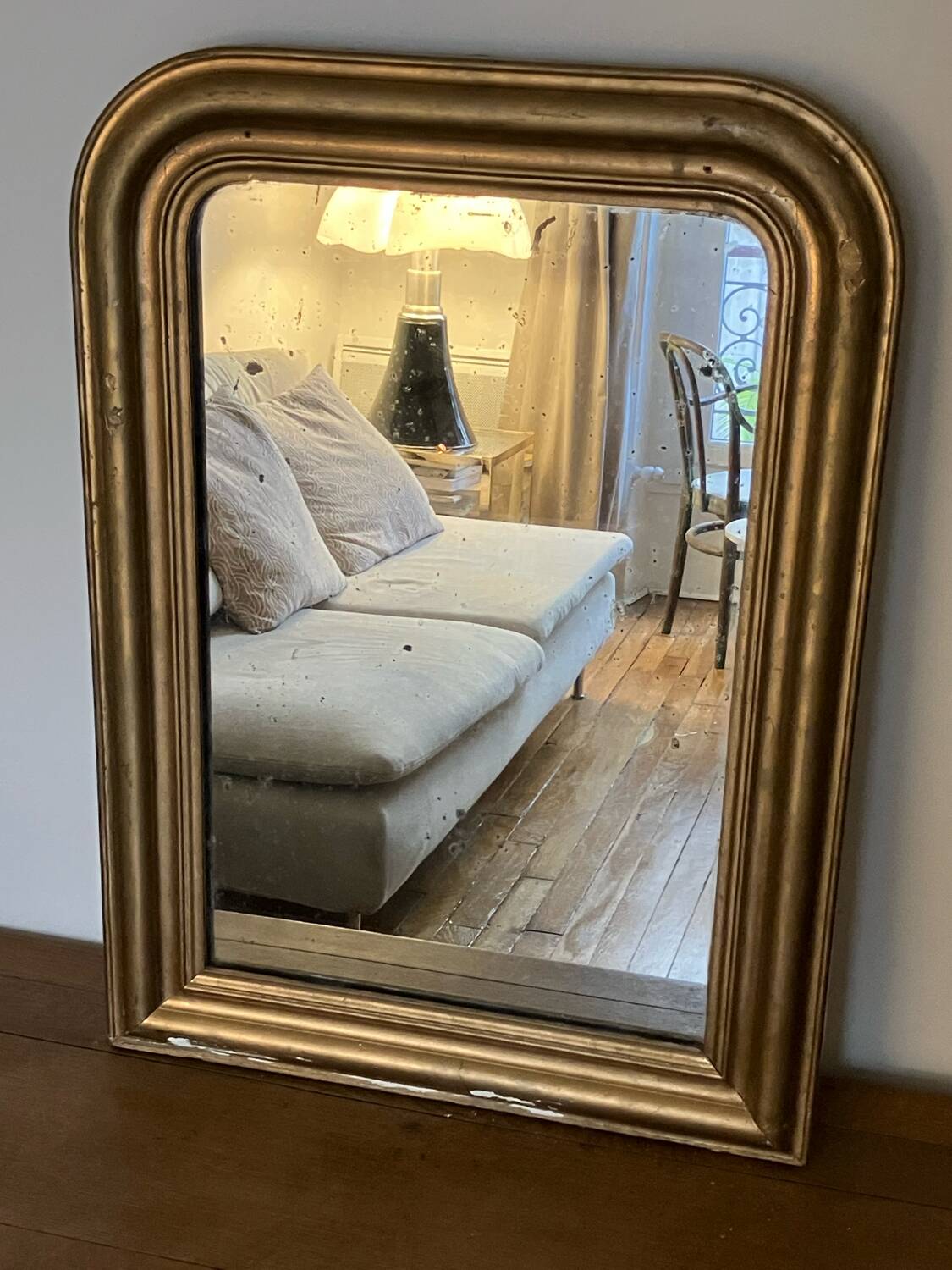 Gilded mirror, mercury glass - 62xH82cm