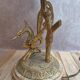 Large vintage lamp in moulded brass – Phoenix – onyx base – 1960s/70s