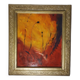 Peinture abstraite cadre doré
