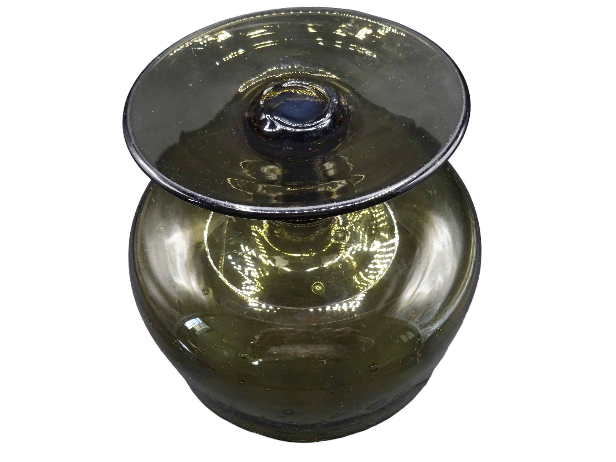 Smoked bubbled glass cup