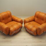 Set of orange armchairs, Space Age design, 1960s, production: Italy