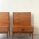 Modernist pair / Scandinavian wooden bedside tables, 1970 design.