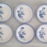 6 dessert or cheese plates in old earthenware Digoin Sarreguemines - Model Annick - Vintage