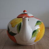 Théière décor fruits en céramique