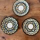 Set of 3 Breton earthenware cups & saucers
