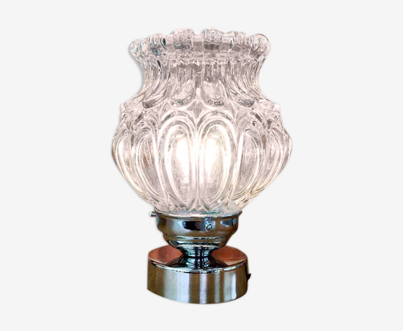 New Table Lamp With Old Art Deco Glass Lampshade Selency New Table Lamp With Old Art Deco Glass, Art Deco Glass Table Lamp Shades