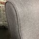 Chairs (pair) in curved rough oak and beige and brown woven mottled fabrics