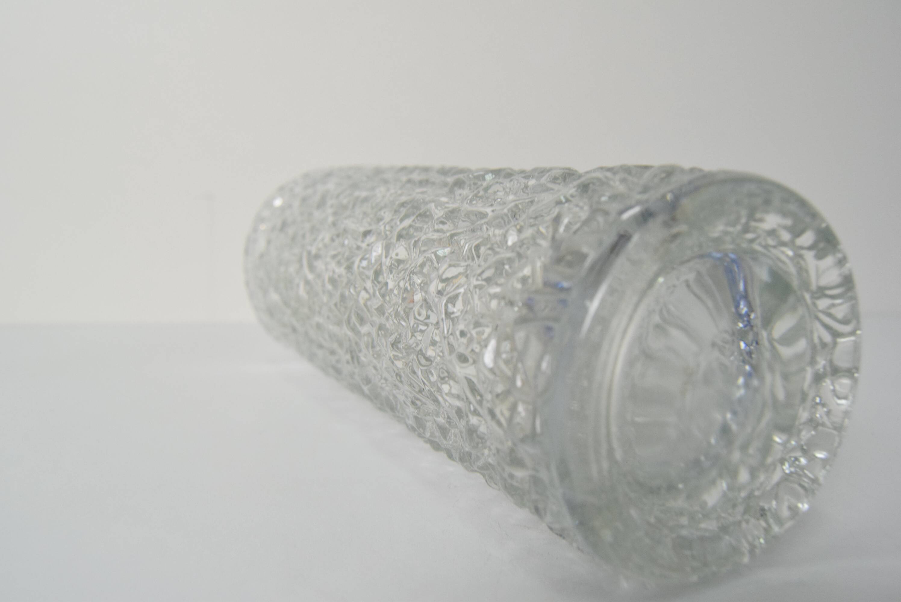 Vintage Pressed Glass Vase by Václav Hanuš for Sklo Union Libochovice, 1970's.