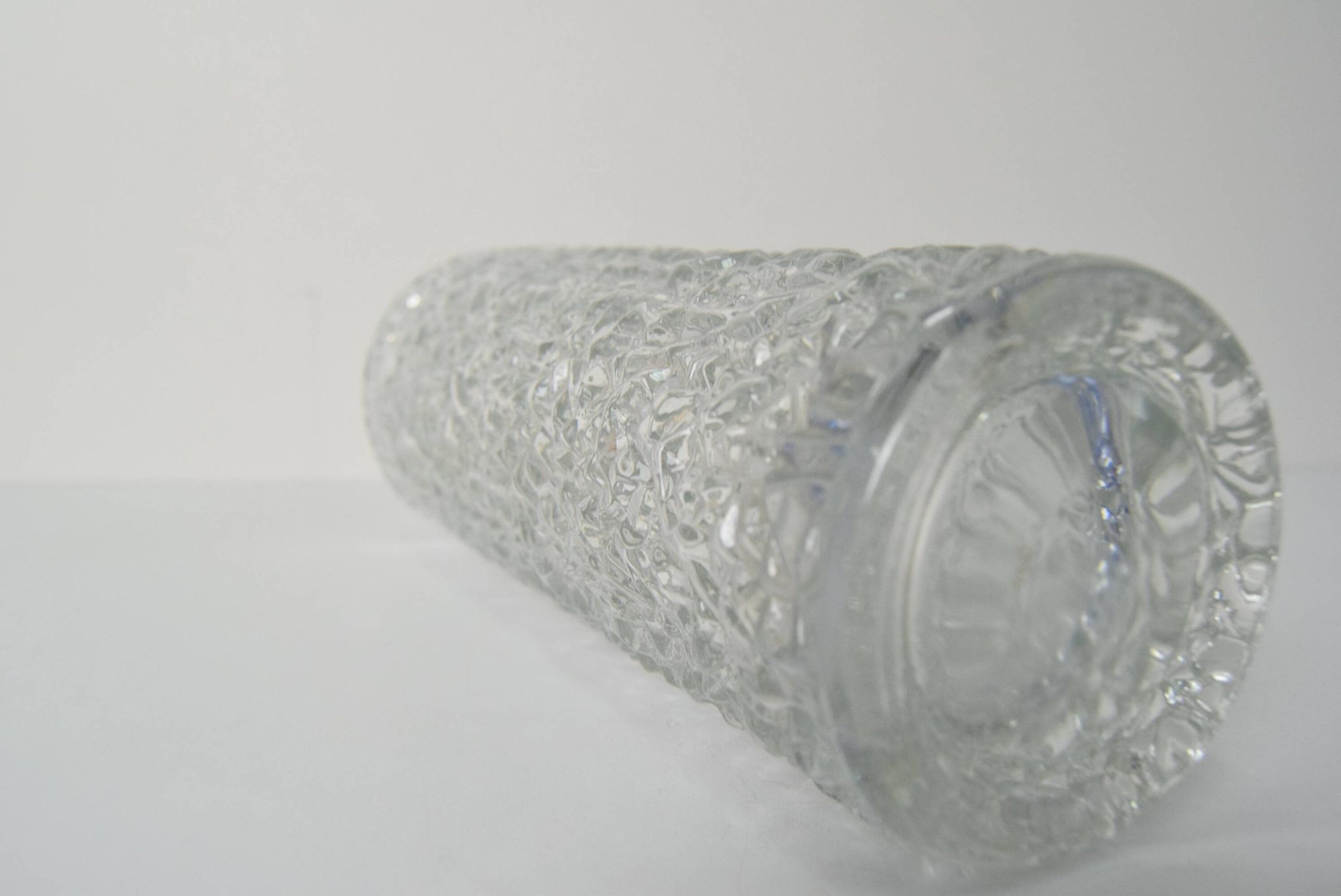 Vintage Pressed Glass Vase by Václav Hanuš for Sklo Union Libochovice, 1970's.