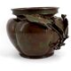Exceptional planter / cache-pot in patinated Japanese bronze circa 1880.