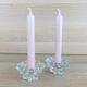 Pair of glass star candle holders