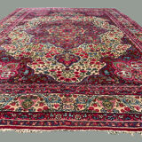 Tapis tribal antique 332x240 cm laine oriental tapis fait à la main rose, violet, vert