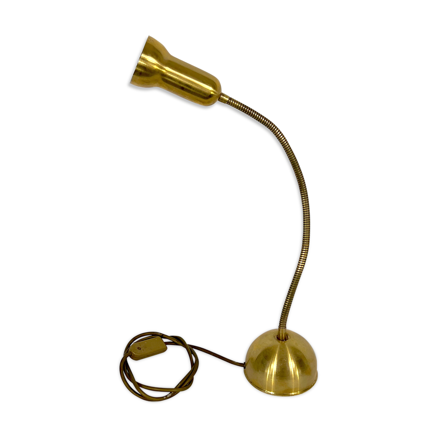 Vintage Italian adjustable brass table lamp from 60s