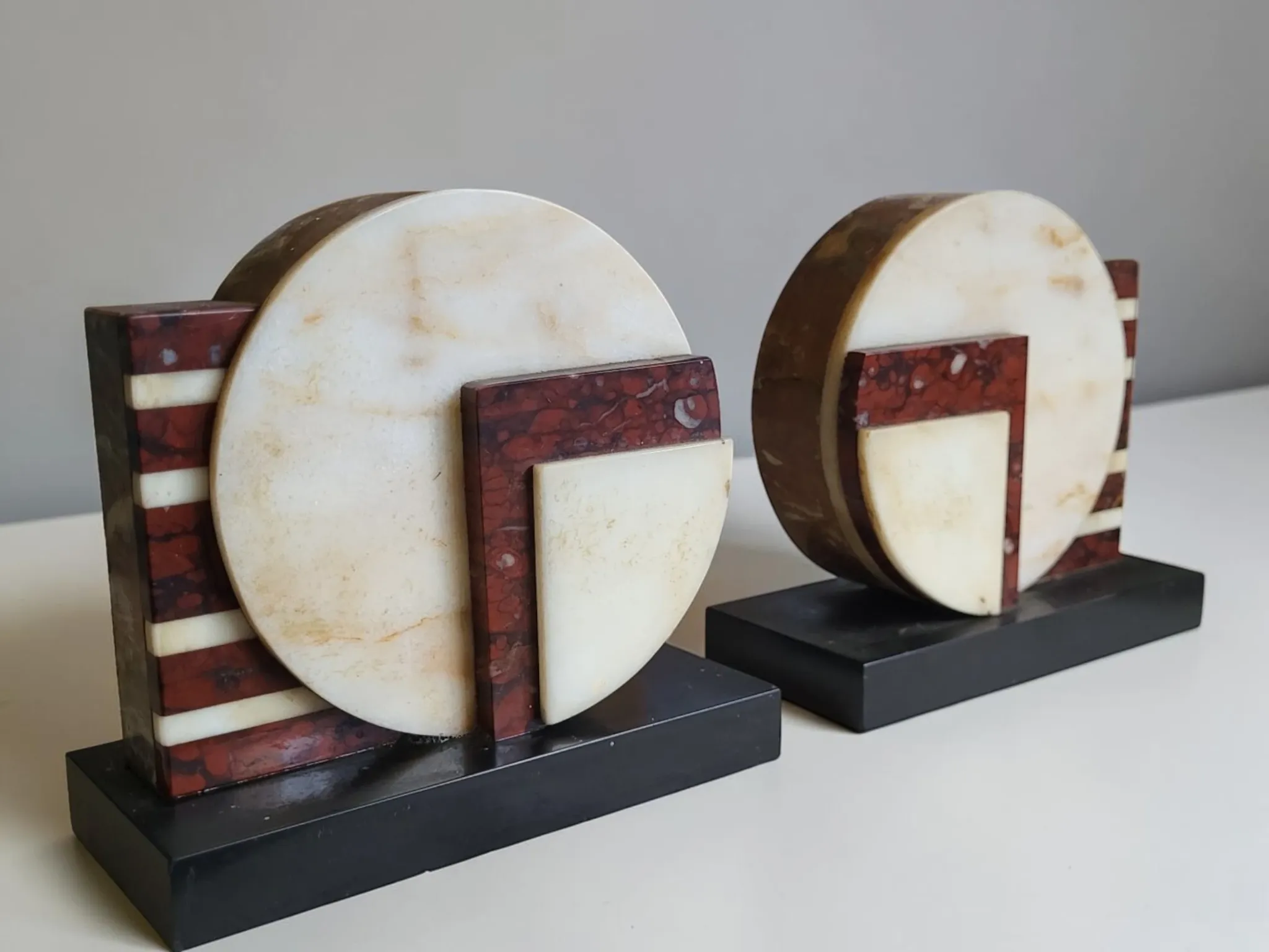 Art Deco marble bookends