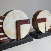 Art Deco marble bookends