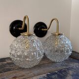 Pair of globe wall lights