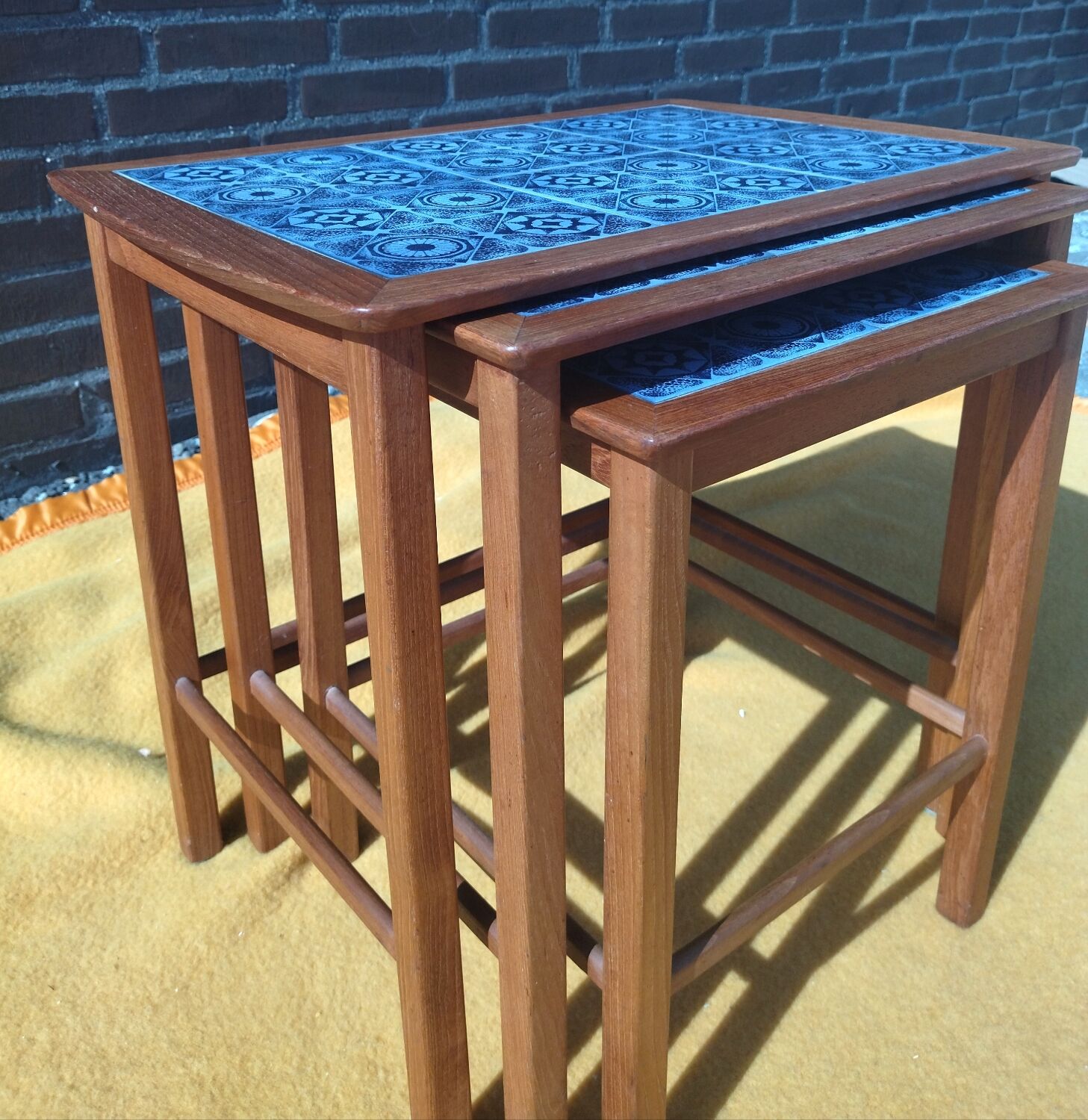 Teak nesting table, Danish