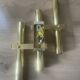 Tubular wall sconces in brass, Italian design from the 70s, attributed to