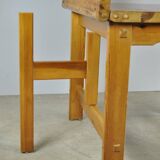 Vintage scandinavian pine drop-leaf dining table, edvin helseth, norway 70s