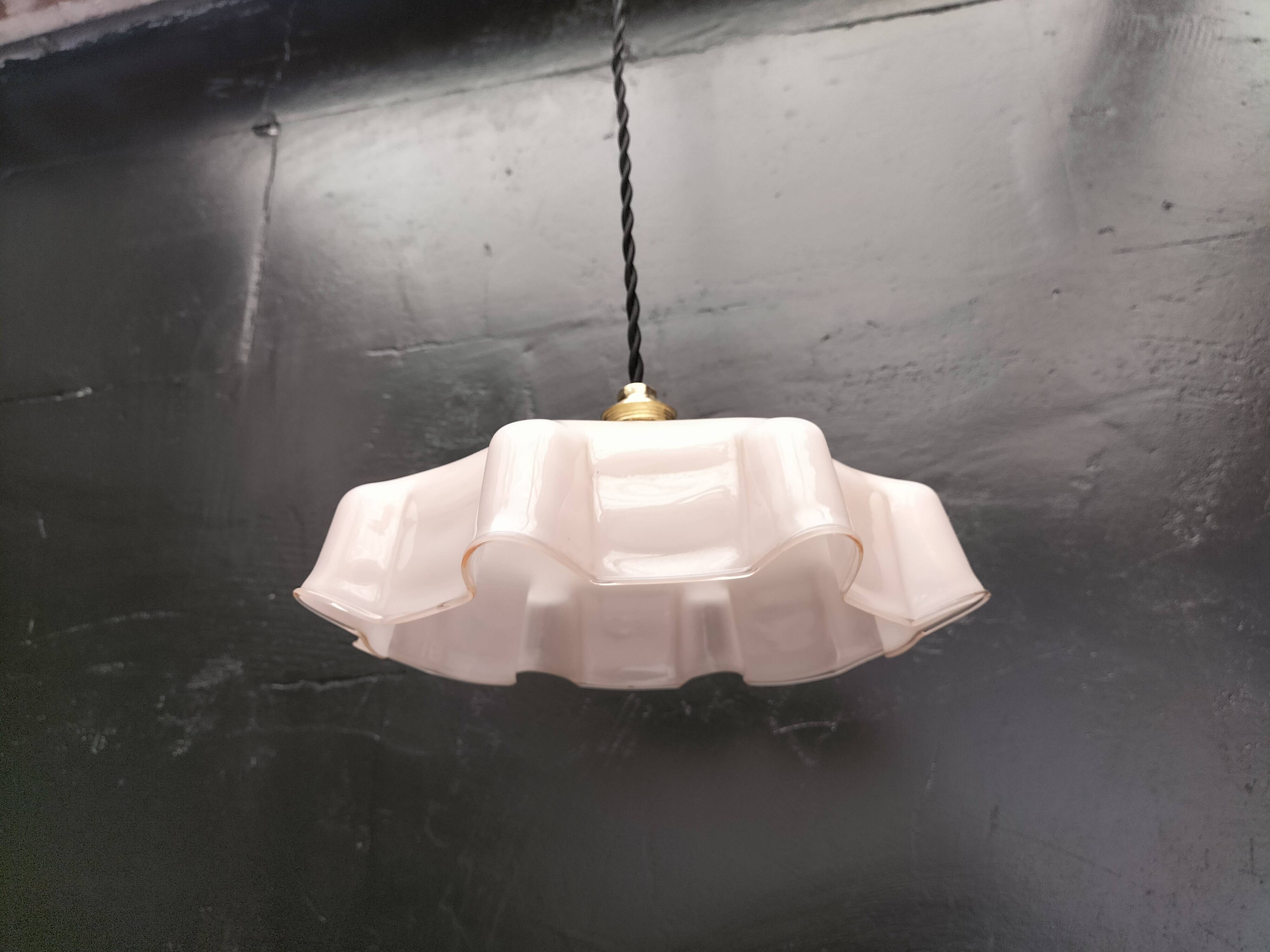 Pink opaline pendant light