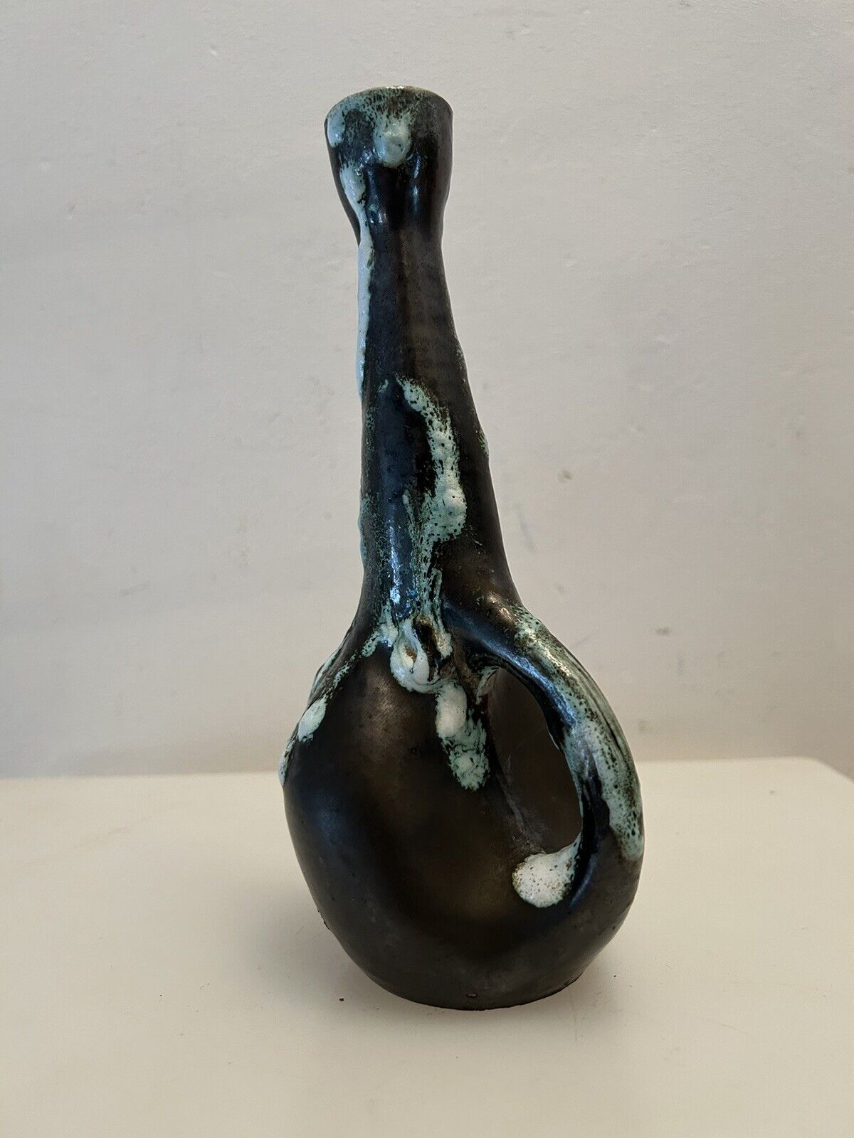 Old vase soliflore céramique " cyclops Annecy " Savoie, vintage 70'