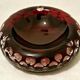 Cut Overlay crystal ashtray Bohemian crystal factory with three notches cigarettes - perfect condition
