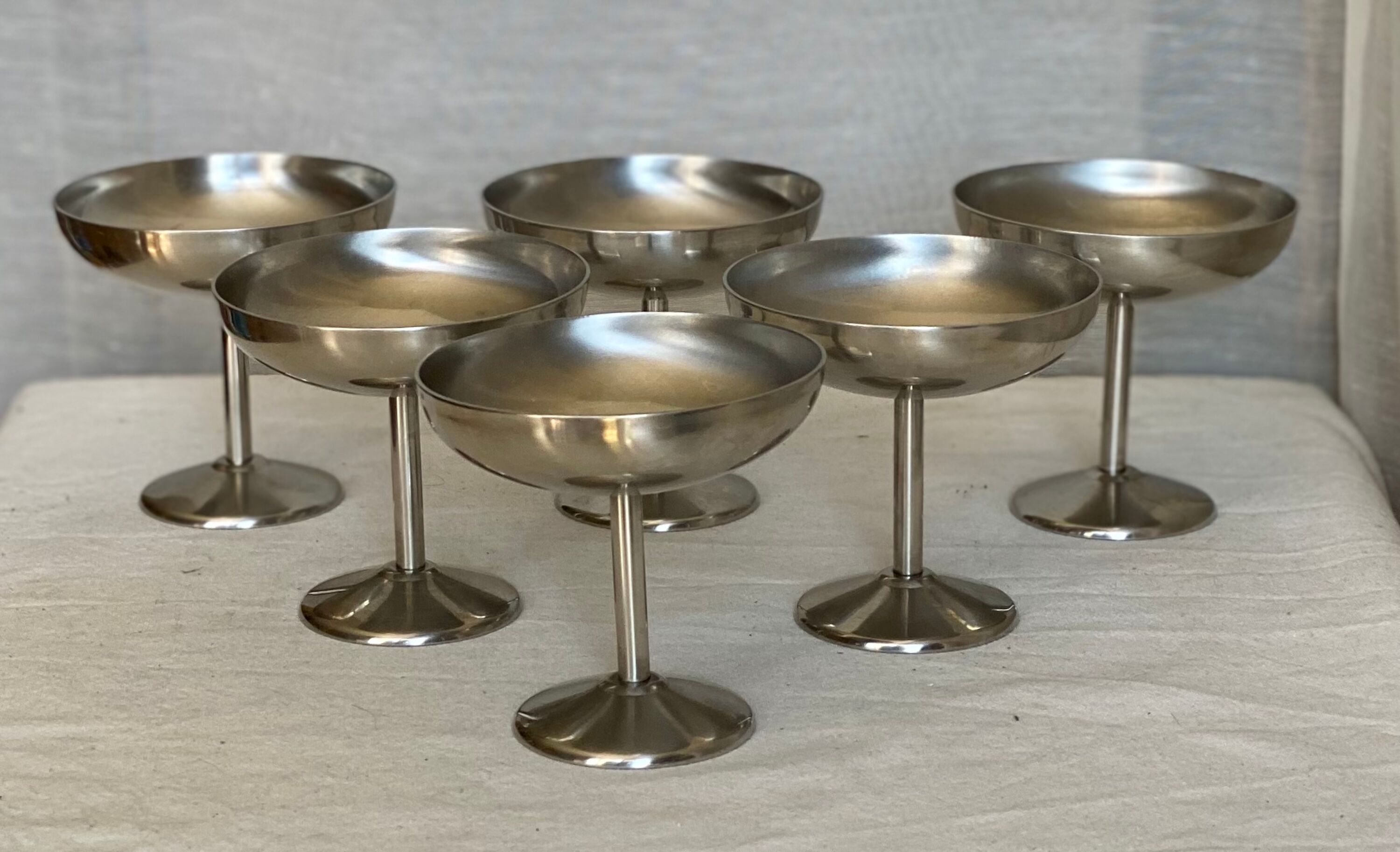 Service de 6 coupes à glace Guy Degrennes vintage 1980