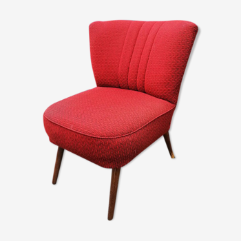 Mottled red fabric cocktail chair, 1950/60