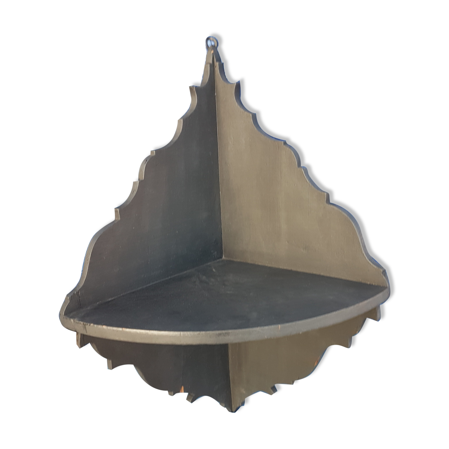 Corner shelf in weathered wood