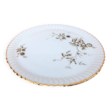 Ancien plat à gâteaux Porcelaine d' Aquitaine  L.L Lourioux France