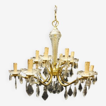 Crystal bronze chandelier.