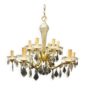 Crystal bronze chandelier.