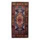 Vintage 1950s German tribal style wool rug, geometric medallion, 84cm x 180cm