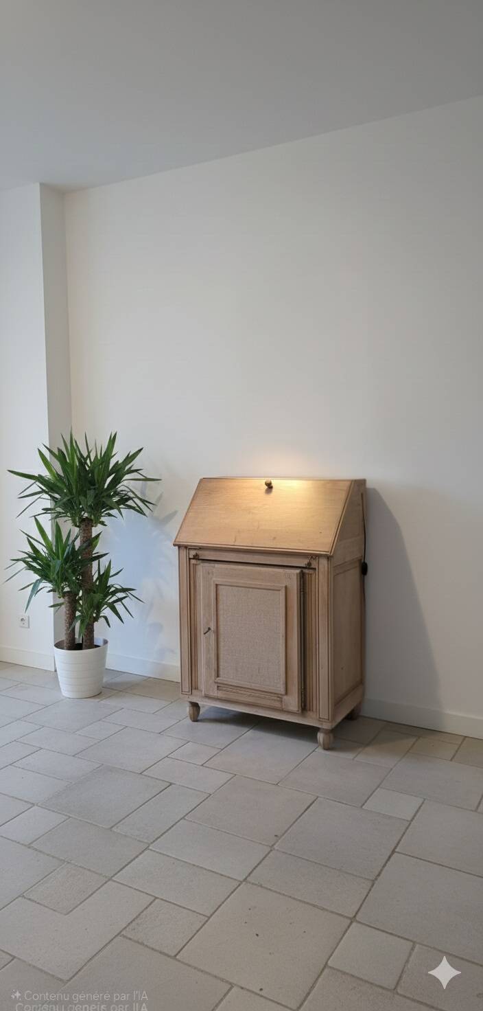 Vintage raw oak secretary