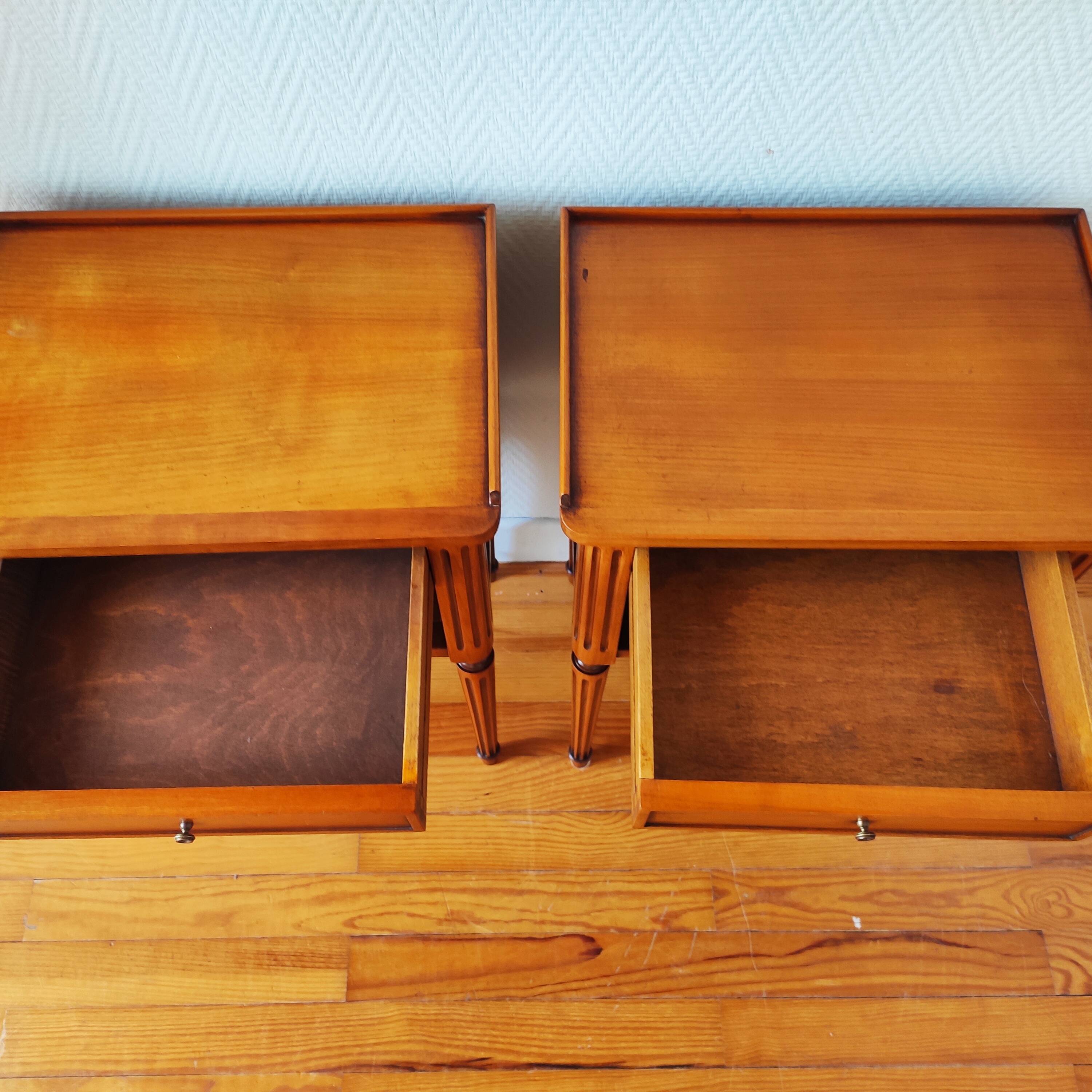Pair of Louis XVI style bedside tables