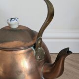 Dutch copper and porcelain teapot