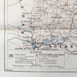 Old map France Brittany Rennes St Malo