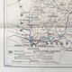 Old map France Brittany Rennes St Malo