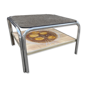 Table basse verre fumée plateau